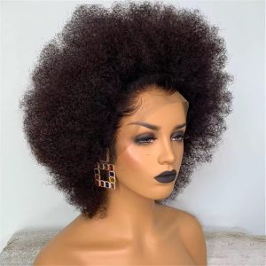 Mongolian Soft Afro Super Double Drawn Glueless Wig 8”
